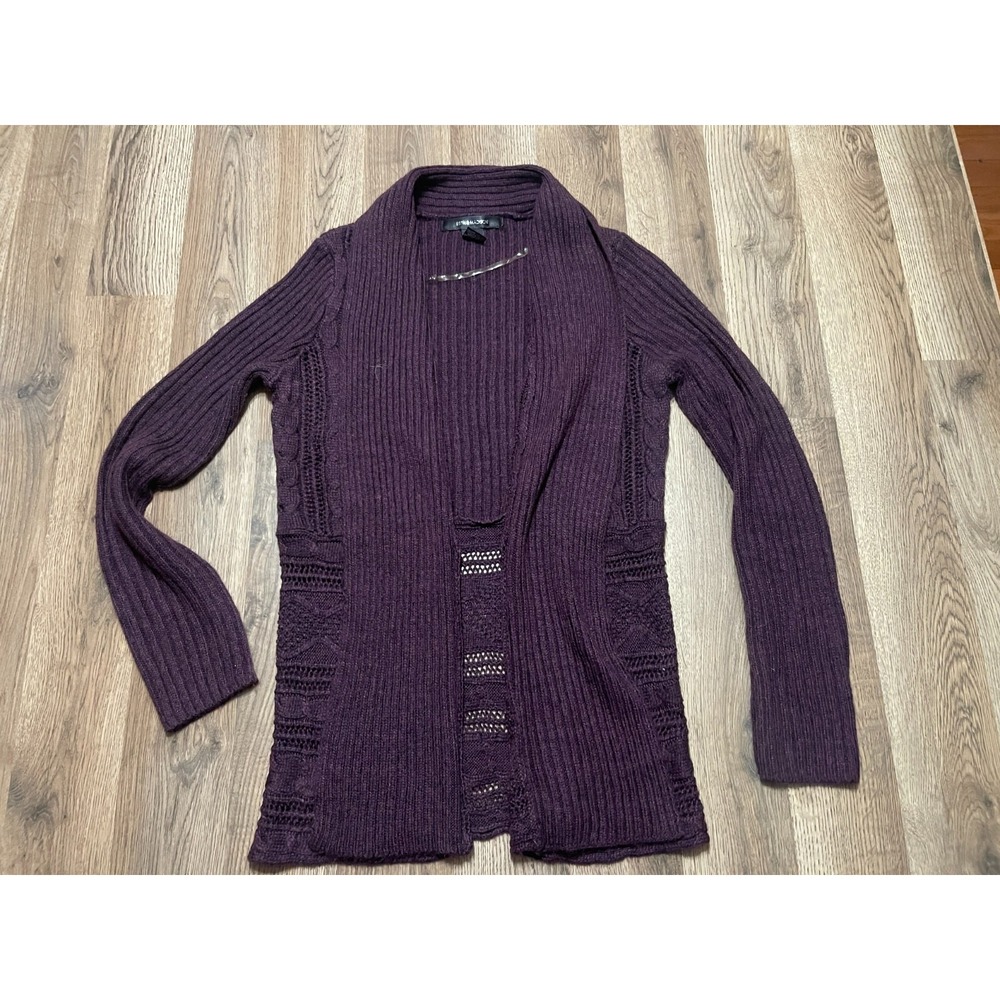 89th Madison Sweater, Women's Size Small, Purple, Open Cardigan, Knit